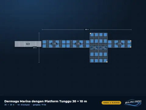 Dermaga Marina dengan Platform Tunggu 30 × 10 m — foto 1