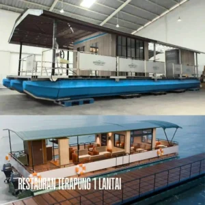 Restoran Terapung 1 Lantai menggunakan Pontoon Plastik LLDPE